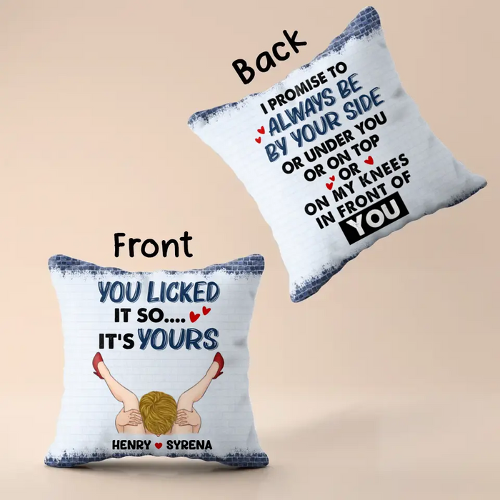 Personalized Couple Pillow Cover - Best Gift Idea For Husband/Wife/Birthday/Anniversary - I Promise To Always Be Your Side Or Under You