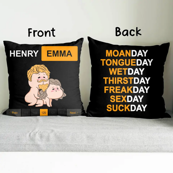 Personalized Couple Pillow Cover - Best Gift Ideas For Husband/Wife/Birthday/Anniversary - Wetday Thirstday Freakday