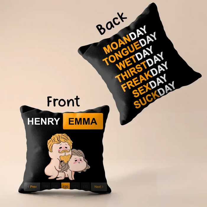 Personalized Couple Pillow Cover - Best Gift Ideas For Husband/Wife/Birthday/Anniversary - Wetday Thirstday Freakday