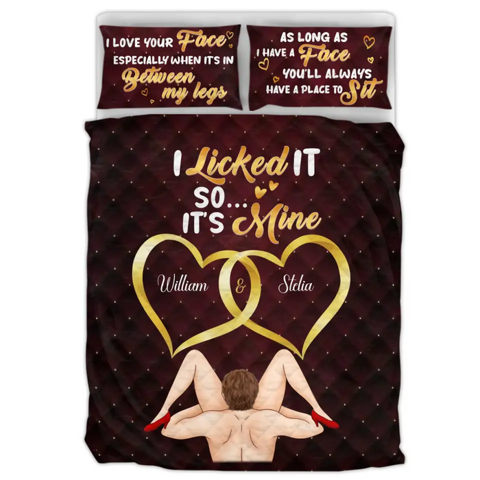 Personalized Couple Quilt Bed Sets - Gift Idea For Him/Her - I Love Your Face Especially When It's In Between My Legs