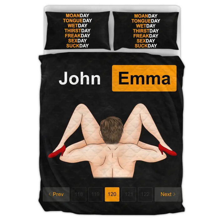 Personalized Couple Quilt Bed Sets - Best Gifts Idea For Husband/Wife/Birthday/Anniversary/Valentines - Moanday Tongueday