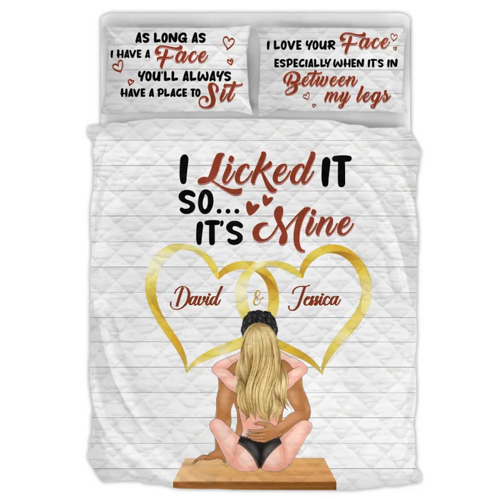 Personalized Couple Quilt Bed Sets - Gift Idea For Him/Her/Valentines - I Love Your Face Especially When It's In Between My Legs