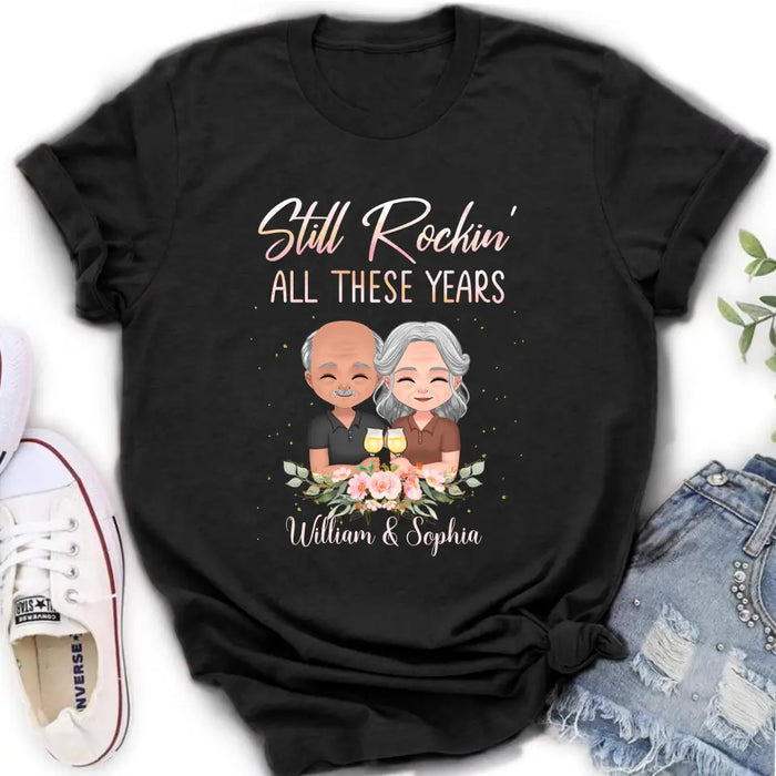 Personalized Couple Shirt/Hoodie - Gift Idea For Couple/Wedding Anniversary - Still Rockin' All These Years
