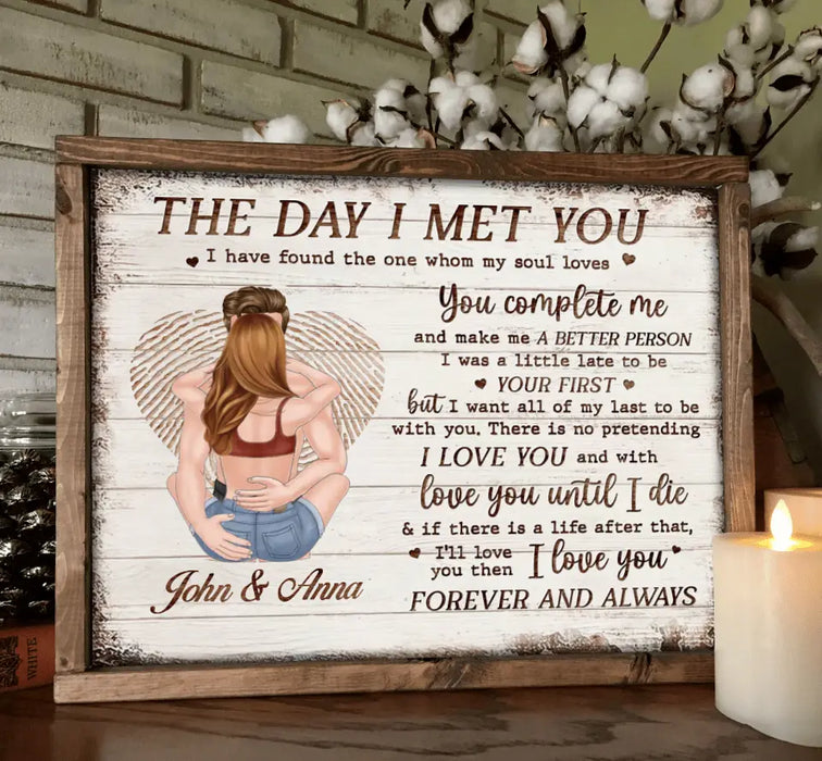 Personalized Couple Horizontal Poster - Gift Idea For Couple/Valentines Day - The Day I Met You I Have Found The One Whom My Soul Loves