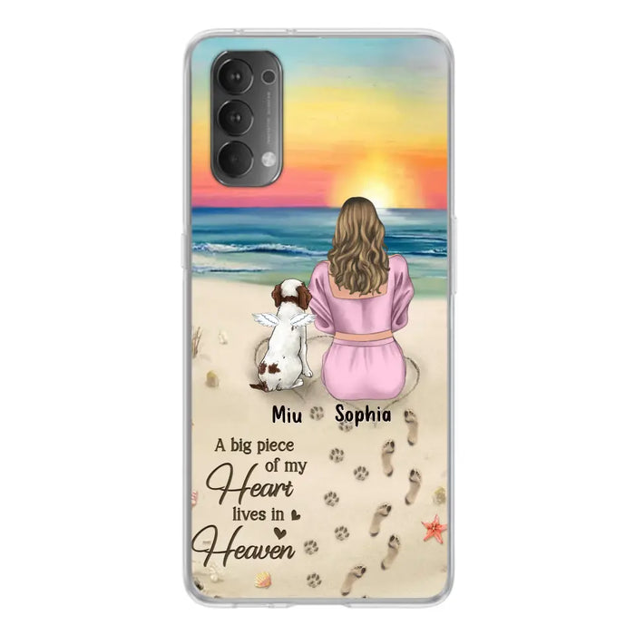 Personalized Memorial Dog Mom Phone Case - Up to 3 Dogs - Memorial Gift Idea for Dog Owners - A Big Piece Of My Heart Lives In Heaven - Case for Oppo/Xiaomi/Huawei