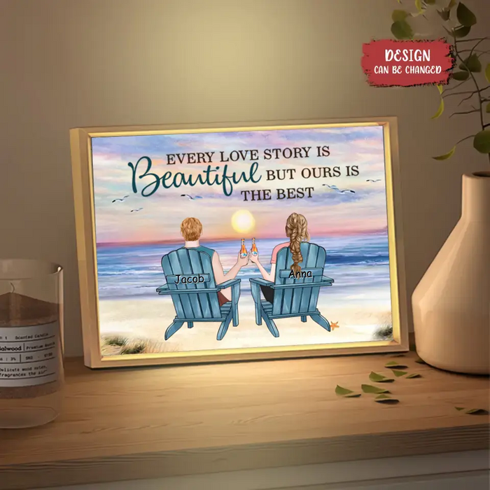 Personalized Couple Lighting Frame Canvas - Gift Idea for Couple - Every Love Story Is Beautiful But Ours Is The Best
