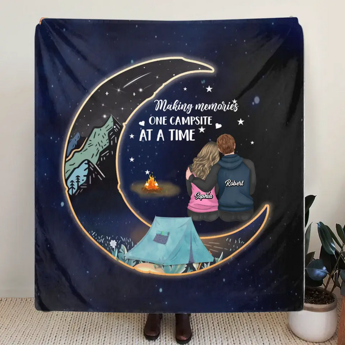 Personalized Couple Fleece Throw Blanket/Quilt - Gift Idea For Him/Her/Couple - Making Memories One Campsite At A Time