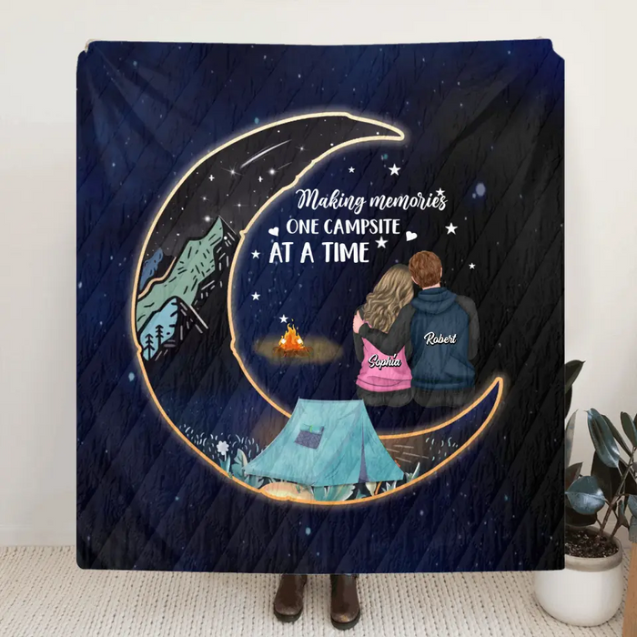 Personalized Couple Fleece Throw Blanket/Quilt - Gift Idea For Him/Her/Couple - Making Memories One Campsite At A Time