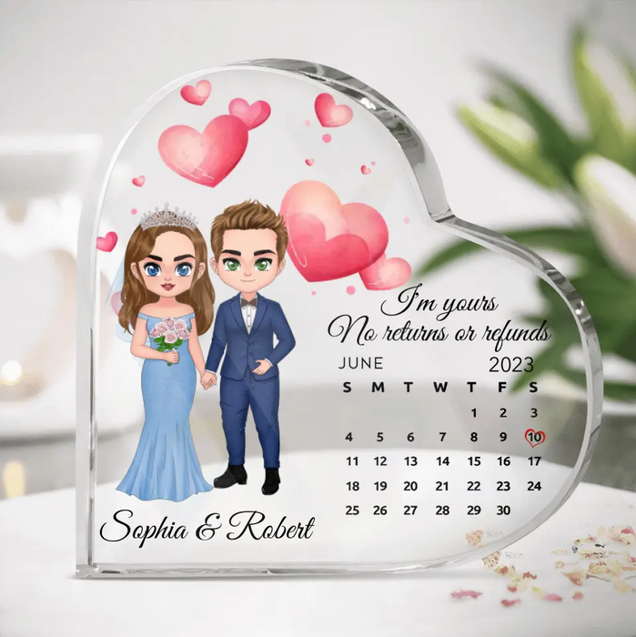 Personalized Wedding Acrylic Plaque - Wedding Gift Idea for Couple - I'm Yours