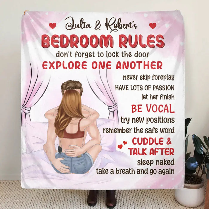 Personalized Couple Fleece Throw Blanket & Quilt - Gift Idea For Couple - Be Vocal Try New Positions Remember