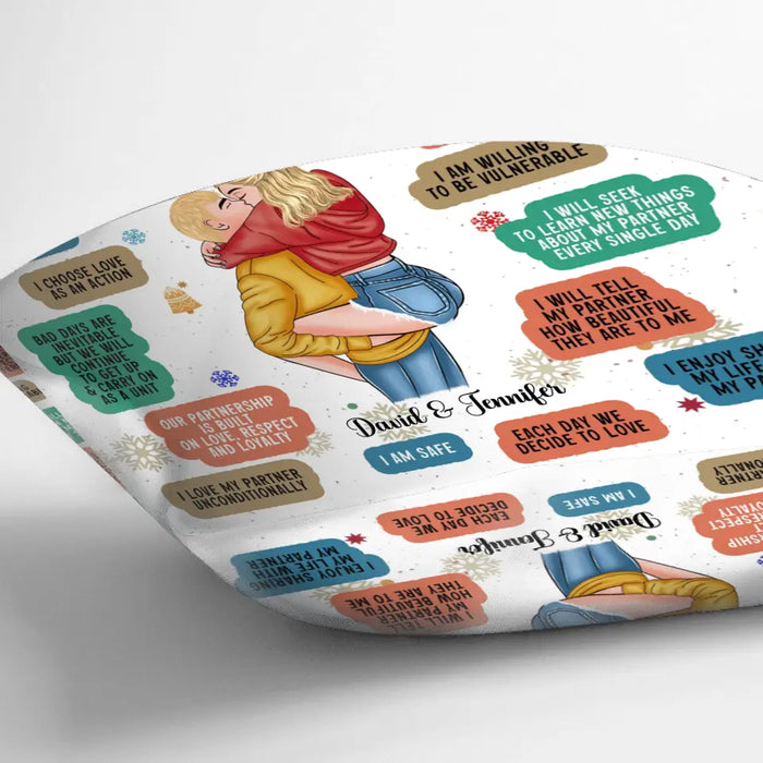 Personalized Couple Pillow Cover/Fleece Throw Blanket/Quilt - Christmas Gift Idea for Couple/Him/Her - Couple Affirmations