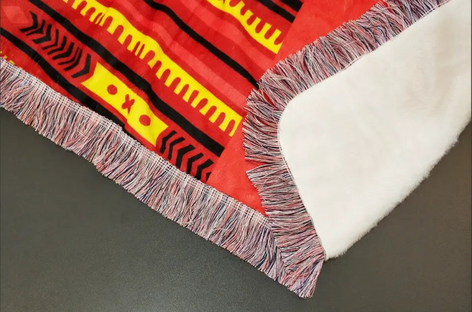 Personalized Couple Fringe Blanket - Gift Idea For Couple/ Husband/Wife/Christmas - Let's Be Naughty & Save Santa The Trip