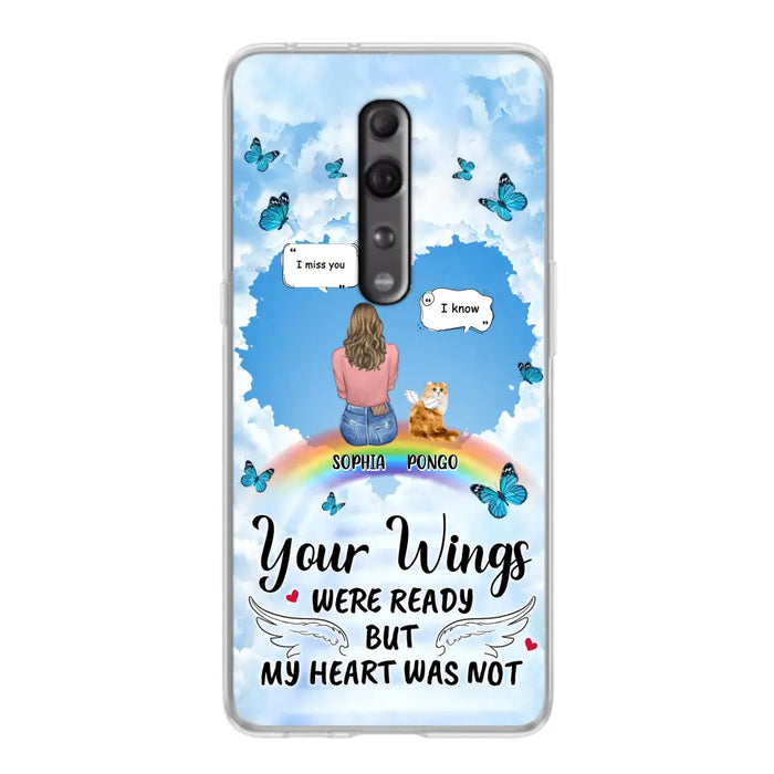 Personalized Memorial Pet Phone Case - Gift Idea For Dog/Cat/Rabbits Owners - Up to 3 Pets - Your Wings Were Ready But My Heart Was Not - Case For Oppo/Xiaomi/Huawei