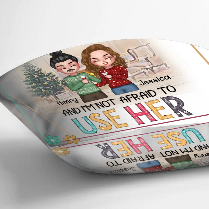 Personalized Couple Pillow Cover - Anniversary/Wedding/Christmas Gift Idea for Couple - Back Off I Have A Crazy Wife And I'm Not Afraid To Use Her