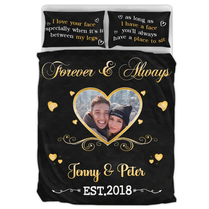 Personalized Couple Quilt Bed Sets - Gift Idea For Him/Her - Forever & Always