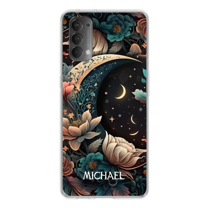 Personalized Cottagecore Floral Sun Moon Stars Phone Case - Case For Oppo/Xiaomi/Huawei