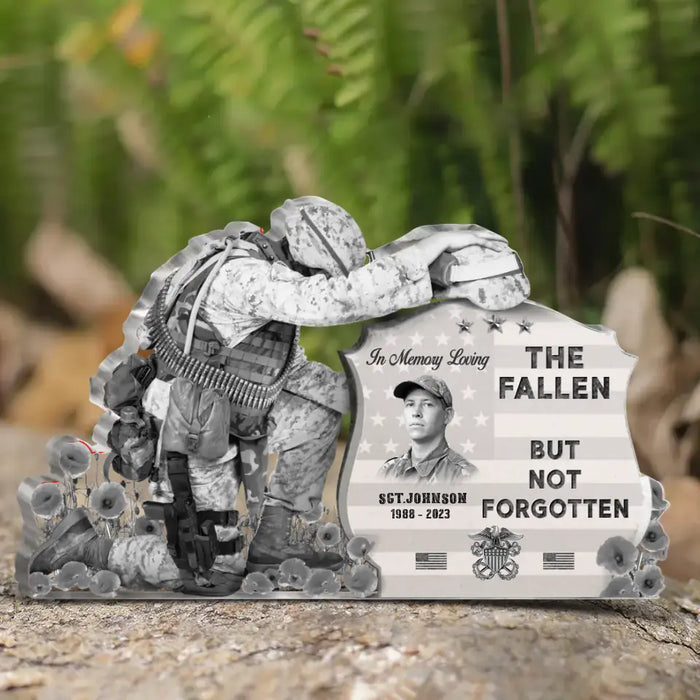 Personalized In Loving Memory Veteran Acrylic Plaque - Upload Photo - Memorial Gift Idea For Veteran - The Fallen But Not Forgotten