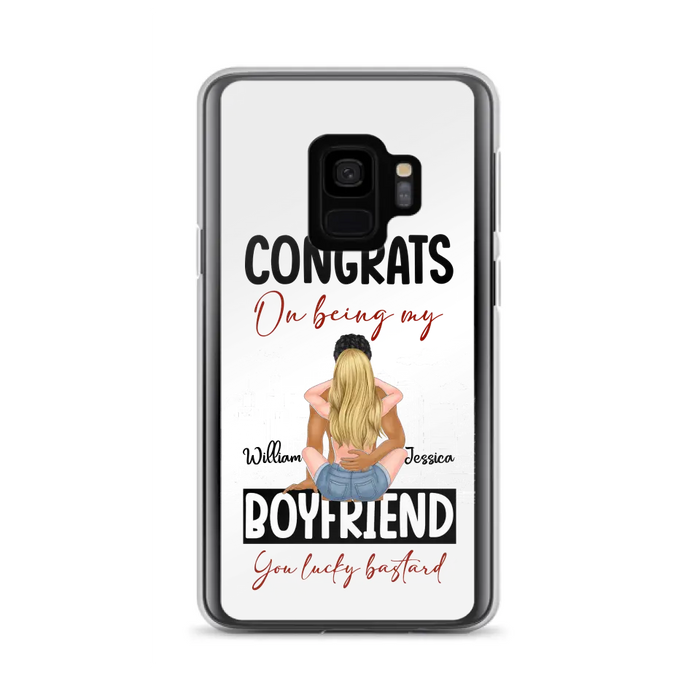 Personalized Couple Phone Case - Gift Idea For Couple/Valentines Day - Congrats On Being My Boyfriend You Lucky Bastard - Case For iPhone/Samsung