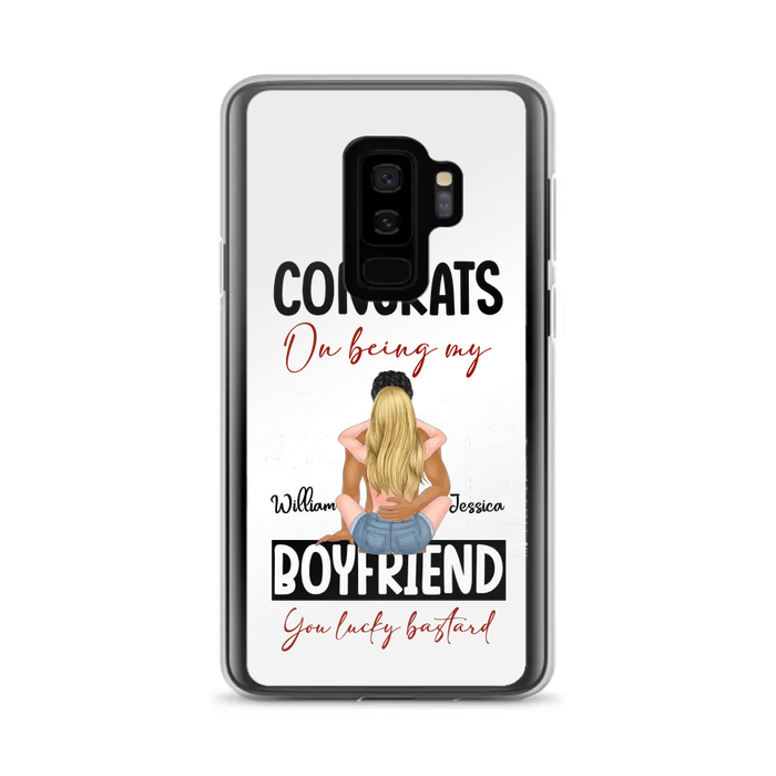 Personalized Couple Phone Case - Gift Idea For Couple/Valentines Day - Congrats On Being My Boyfriend You Lucky Bastard - Case For iPhone/Samsung