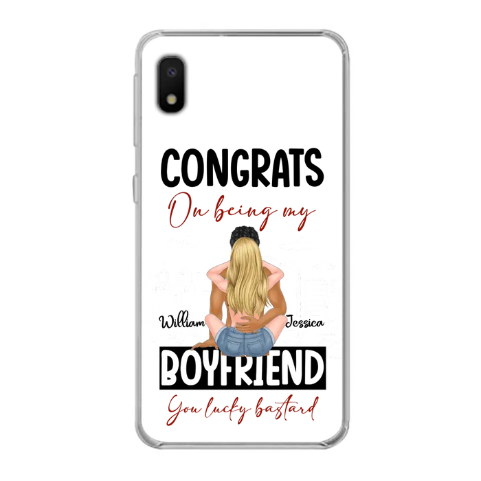 Personalized Couple Phone Case - Gift Idea For Couple/Valentines Day - Congrats On Being My Boyfriend You Lucky Bastard - Case For iPhone/Samsung