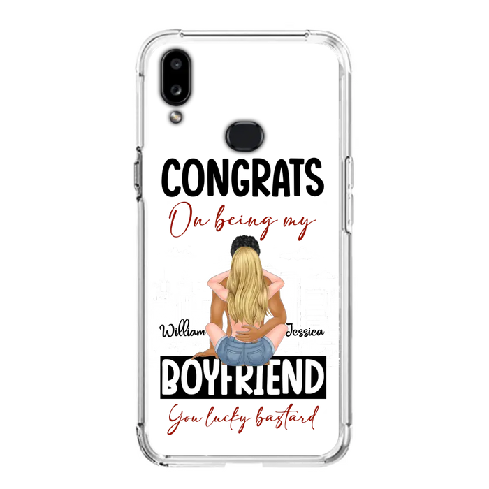 Personalized Couple Phone Case - Gift Idea For Couple/Valentines Day - Congrats On Being My Boyfriend You Lucky Bastard - Case For iPhone/Samsung
