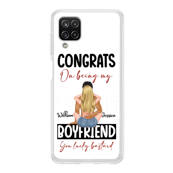 Personalized Couple Phone Case - Gift Idea For Couple/Valentines Day - Congrats On Being My Boyfriend You Lucky Bastard - Case For iPhone/Samsung