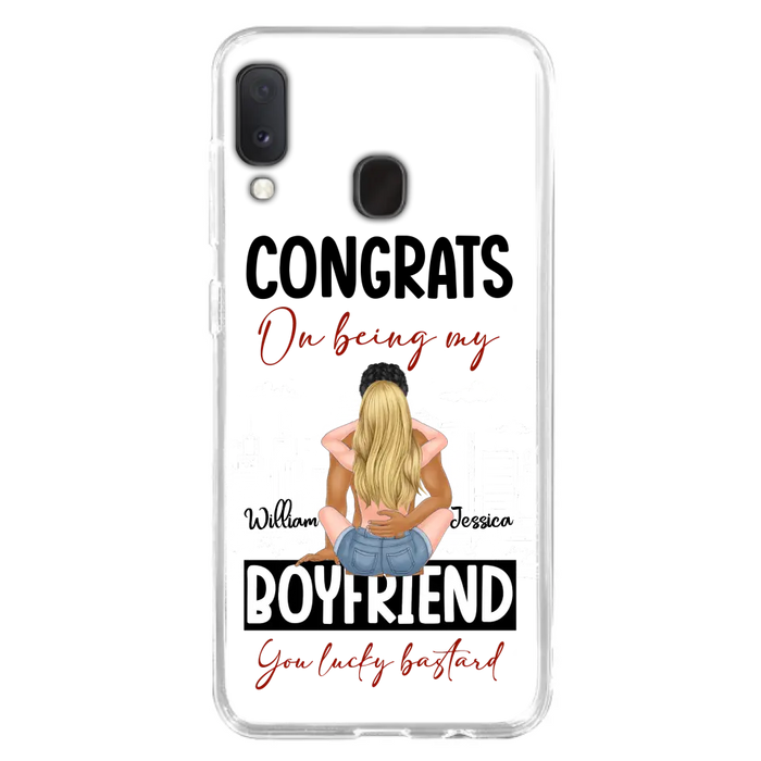 Personalized Couple Phone Case - Gift Idea For Couple/Valentines Day - Congrats On Being My Boyfriend You Lucky Bastard - Case For iPhone/Samsung