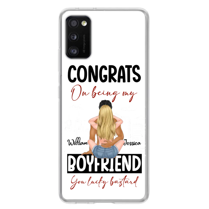 Personalized Couple Phone Case - Gift Idea For Couple/Valentines Day - Congrats On Being My Boyfriend You Lucky Bastard - Case For iPhone/Samsung