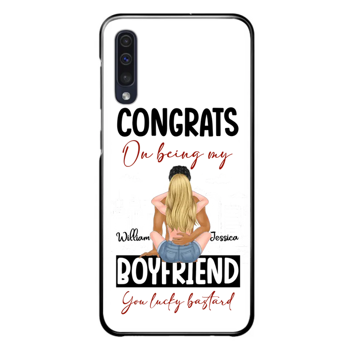 Personalized Couple Phone Case - Gift Idea For Couple/Valentines Day - Congrats On Being My Boyfriend You Lucky Bastard - Case For iPhone/Samsung
