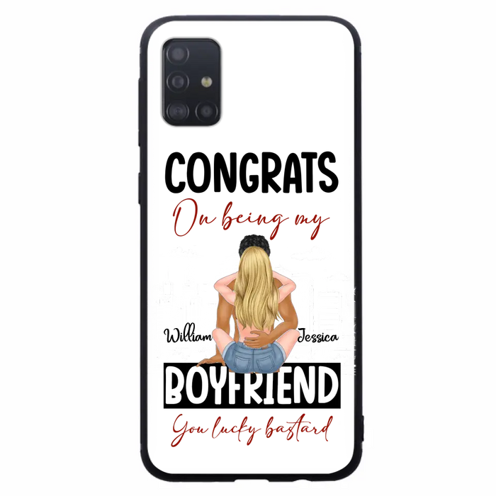Personalized Couple Phone Case - Gift Idea For Couple/Valentines Day - Congrats On Being My Boyfriend You Lucky Bastard - Case For iPhone/Samsung