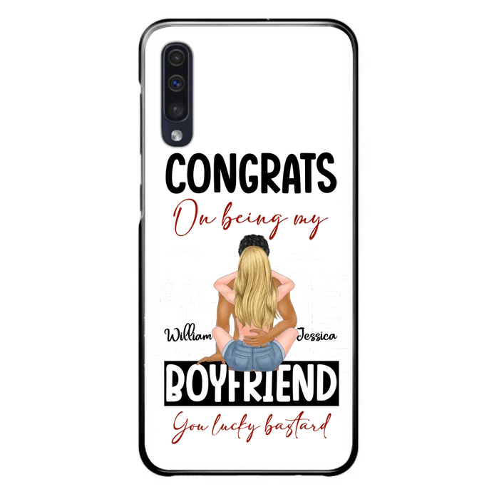 Personalized Couple Phone Case - Gift Idea For Couple/Valentines Day - Congrats On Being My Boyfriend You Lucky Bastard - Case For iPhone/Samsung