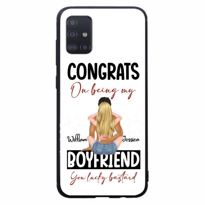Personalized Couple Phone Case - Gift Idea For Couple/Valentines Day - Congrats On Being My Boyfriend You Lucky Bastard - Case For iPhone/Samsung