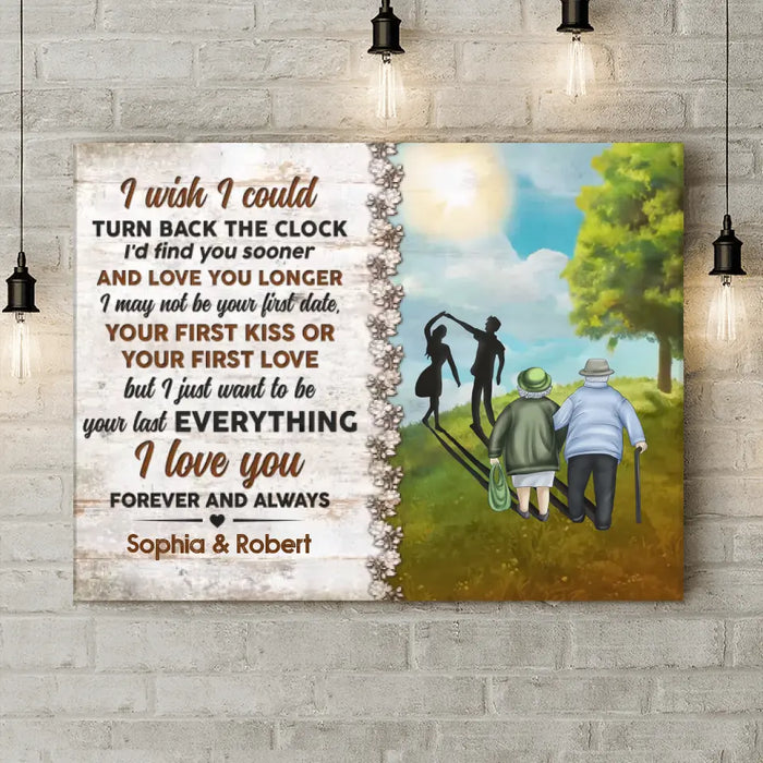 Personalized Couple Horizontal Canvas - Gift Idea For Couple - I Wish I Could Turn Back The Clock
