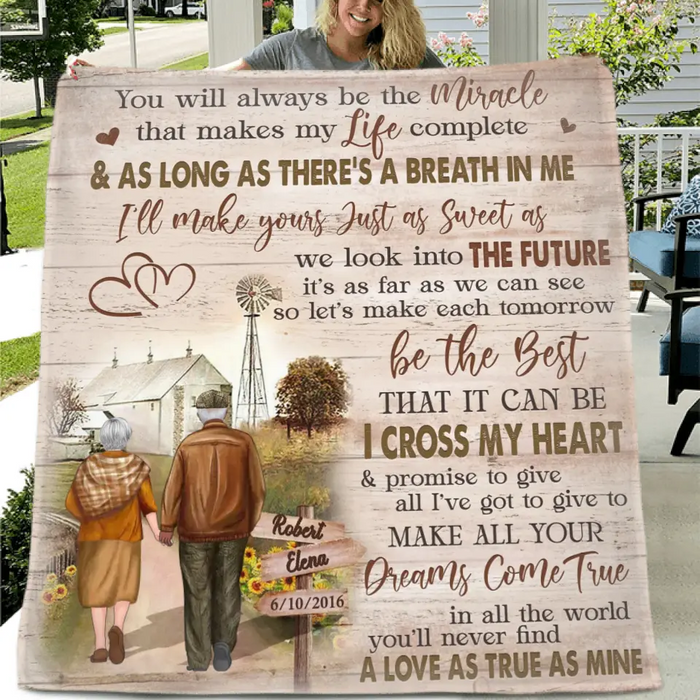 Personalized Couple Quilt & Fleece Throw Blanket - Gift Idea For Couple/Husband & Wife - You Will Always Be The Miracle