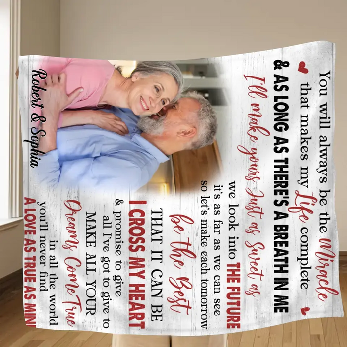 Personalized Couple Quilt & Fleece Blanket - Gift Idea For Couple/Husband & Wife - Upload Photo - You Will Always Be The Miracle