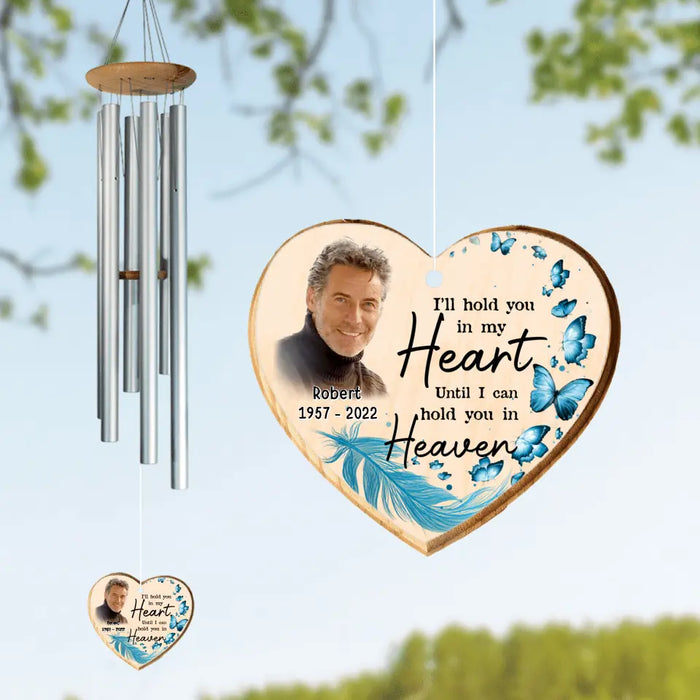 Personalized Memorial Photo Wind Chime - Memorial Gift - I'll hold you in my heart