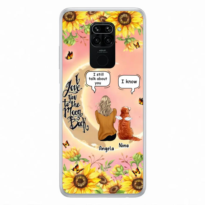 Custom Memorial Pet Sunflower Phone Case - Adult/Couple With Up to 4 Pets - Memorial Gift Idea For Dog/Cat Lovers - I Love You To The Moon & Back - Case For Xiaomi, Oppo And Huawei