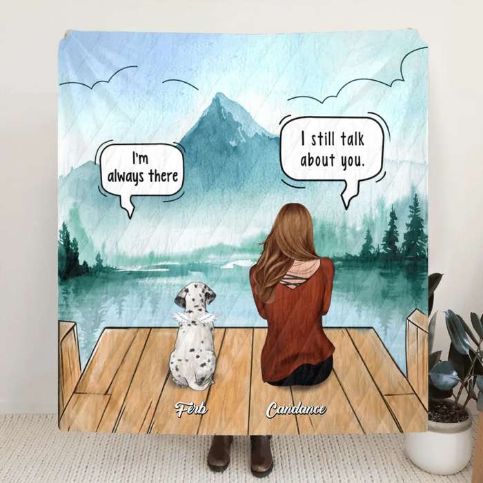 Personalized Dog Mom Quilt/Fleece Blanket - Up to 4 Dogs - Best Gift For Dog Lovers
