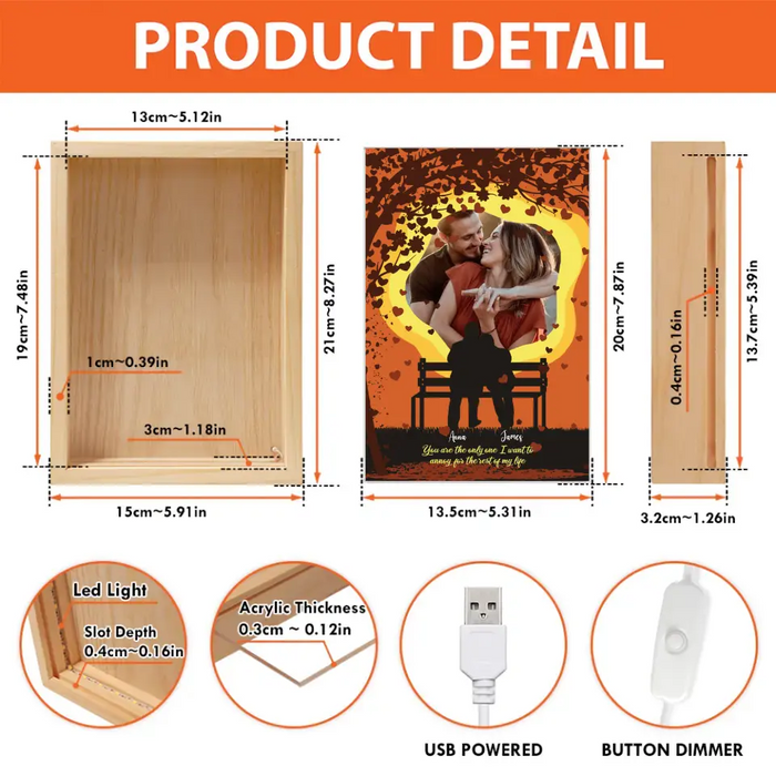 Personalized Couple Picture Frame Light Box - Anniversary/Valentine/Christmas Gift Idea For Couple - You Are The Only One I Want To Annoy For The Rest Of My Life