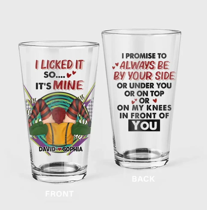 Personalized Couple Pint Glass - Gift Idea For Couple/Him/Her/Valentine's Day - I Promise To Always Be By Your Side