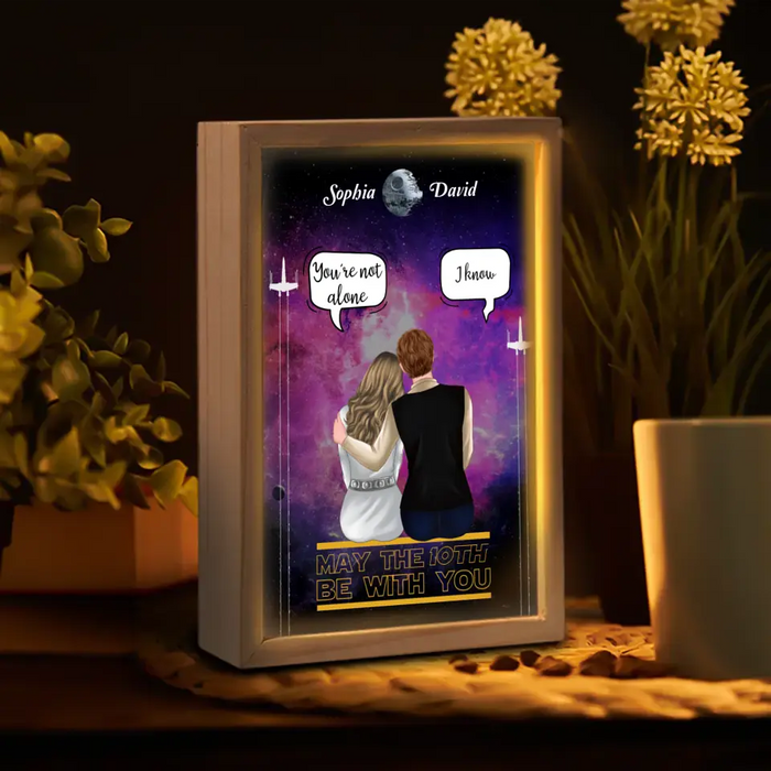 Personalized Couple Picture Frame Light Box - Anniversary/Valentine/Christmas Gift Idea For Couple - May The 10th Be With You