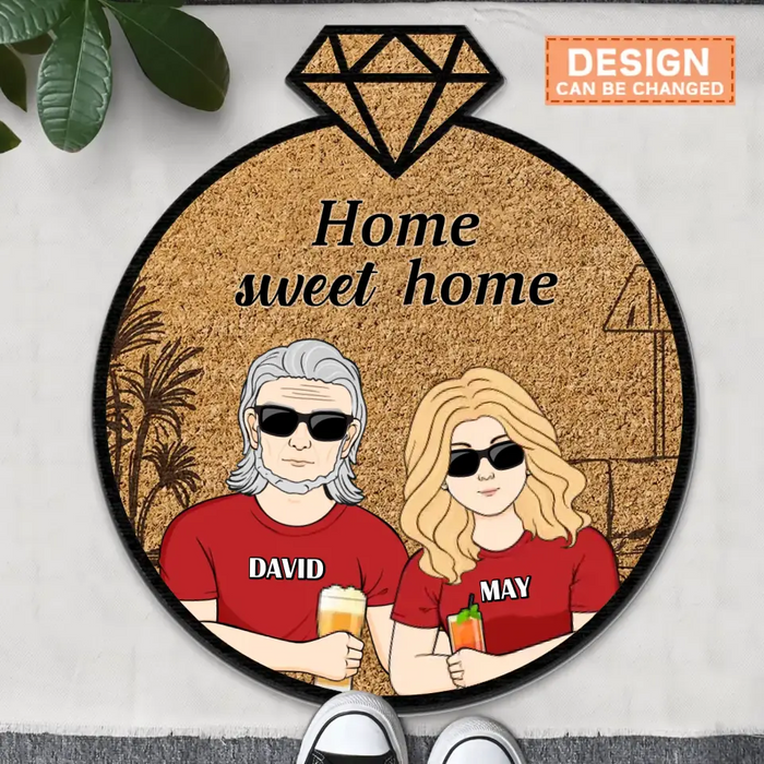 Personalized Couple Doormat - Valentine's Day/Anniversary Gift Idea for Couple/Him/Her - Home Sweet Home
