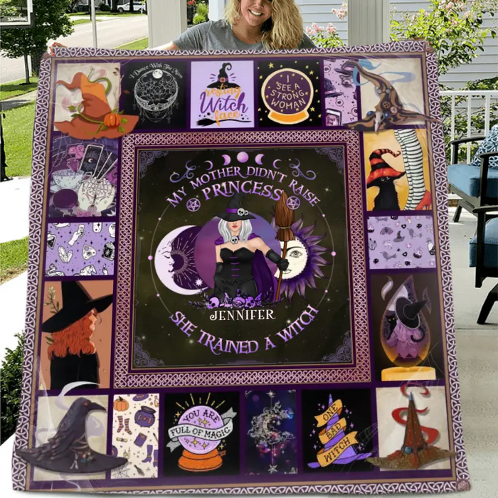 Personalized Witch Quilt/Fleece Blanket/Pillow Cover - Halloween Gift Idea For Witch Lovers - Remember Whose Daughter You Are