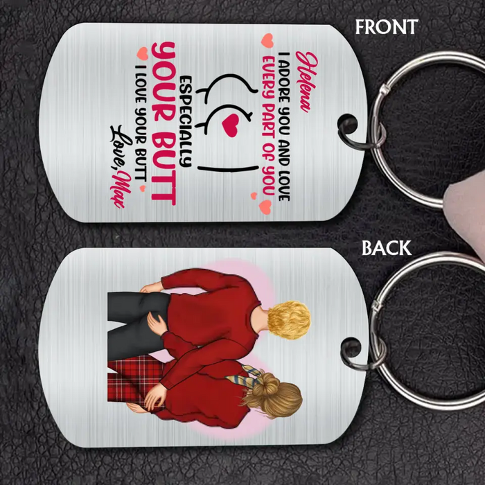 Personalized Couple Keychain - Gift Idea For Couple/Him/Her/Valentine's Day - I Adore You And Love Every Part Of You