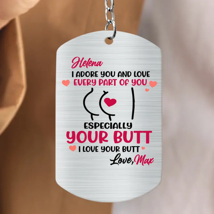 Personalized Couple Keychain - Gift Idea For Couple/Him/Her/Valentine's Day - I Adore You And Love Every Part Of You