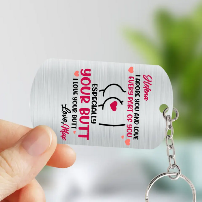 Personalized Couple Keychain - Gift Idea For Couple/Him/Her/Valentine's Day - I Adore You And Love Every Part Of You