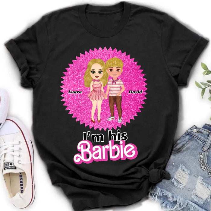 Personalized Couple Matching T-Shirt/Long Sleeve/Sweatshirt/Hoodie - Gift Idea For Couple - I'm Her Barbie