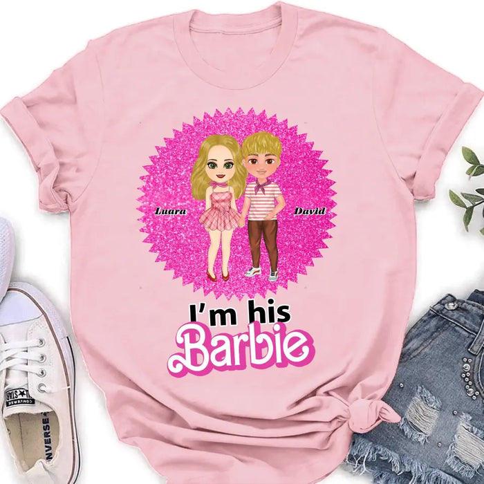 Personalized Couple Matching T-Shirt/Long Sleeve/Sweatshirt/Hoodie - Gift Idea For Couple - I'm Her Barbie