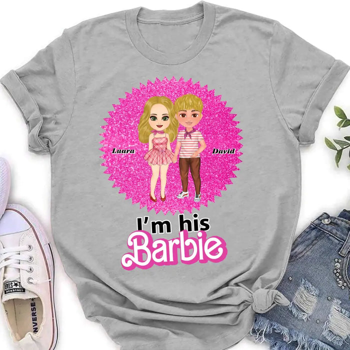 Personalized Couple Matching T-Shirt/Long Sleeve/Sweatshirt/Hoodie - Gift Idea For Couple - I'm Her Barbie