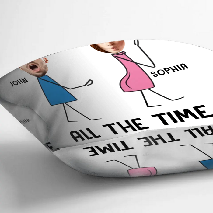 Personalized Couple Pillow Cover - Gift Idea For Couple/Valentine's Day - Upload Photo - I Just Want To Touch Your Butt